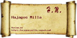 Hajagos Milla névjegykártya